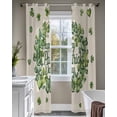 thumbnail image 4 of St Patrick's Day Sheer Curtains 63 Inch Length 2 Panels Set for Living Room/Bedroom, Green Shamrock Wreath Love Lucky Beige Kitchen Curtains Grommet Semi-Sheer Curtains Window Treatments 42"x63"x2, 4 of 7