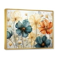 thumbnail image 2 of Designart "Blue Orange Petal Mosaics I" Abstract Botanicals Floater Framed Canvas Art Print, 2 of 7