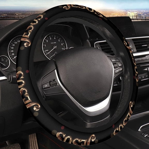 Car Steering Wheel Cover for Women Men, Non-Slip Breathable Cute Steering Wheel, Jesus is King Steering Wheel Protector, Car Accessories, Universal 14" 02/2-15" Fit Auto, Suvs