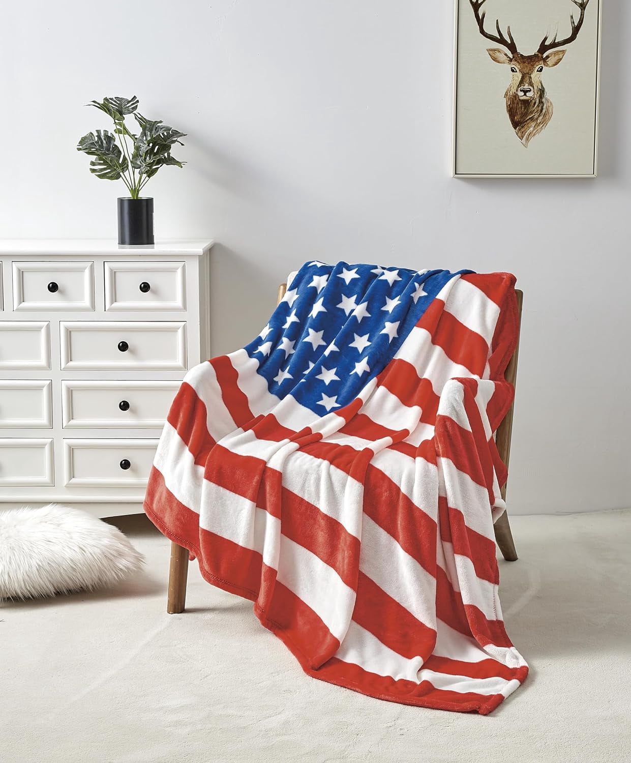 Faith, Hope, Love Home Décor Ultra Plush Oversized Throw Blanket (50" x 70") - American Flag