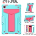 thumbnail image 3 of Galaxy Tab A7 10.4" Case SM-T500 T505, Alltyech Hybrid Dual Layers Kickstand Shockproof Drop Protection Rugged Kids Friendly Case Cover for Samsung Galaxy Tab A7 10.4" T500 2020, Aqua/Rose, 3 of 5