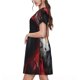 thumbnail image 2 of Balery Mysterious Hooded Wolf Vestidos sueltos de manga corta para mujer, vestidos de verano 2025, vestidos casuales de corte A con vuelo., 2 of 6