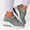 Grey, variant on Women's Summer Lace-up Round Toe Breathable Platform Casual Sneakers Women's Fashion Sneakers Grey 7.5(38)