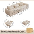 thumbnail image 2 of 102in Sectional Sofa for Living Room, Convertible Cloud Sofa Bed Sleeper, No Assembly Needed, Beige, 2 of 8