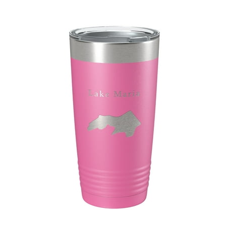

Lake Maria Map Tumbler Travel Mug Insulated Laser Engraved Coffee Cup Hot Springs Village Arkansas 20 oz Pink
