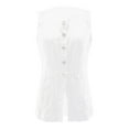 thumbnail image 4 of Women's Summer Sleeveless Suit Vest V-Neck Button Down Fashion Business Casual Dressy Tops Elegant Layering Slim Fit, 4 of 5