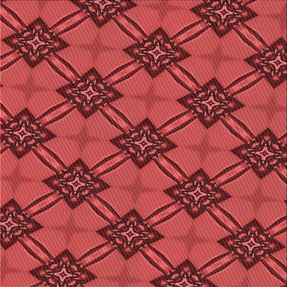 Ahgly Company Indoor Square Patterned Tomato Sauce Red Area Rugs, 5' Square