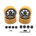 thumbnail image 1 of Tholdsy 4 piezas de cubos de ruedas de goma modelo Crawler Vehicle Rim Kit mejora parte neumáticos accesorios reemplazo para WPL C14 C24 C34 B14 B16 Kits de construcción modelo Oro Tholdsy FN010038-03, 1 of 6