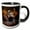 Black/White, variant on 3drose, Adorable Otter Peeks Out of Water Surrounded by Autumn Leaves, Curious, 15oz Two-tone Yellow Mug