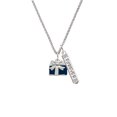 thumbnail image 2 of Delight Jewelry Silvertone Blue Present Silvertone Forever Bar Charm Necklace, 23", 2 of 4