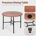 thumbnail image 5 of Mugovelo 5 Pieces Patio Dining Set, Boho Wicker Outdoor Dining Set with Umbrella Hole, Round Rattan Table and 4 Chairs with Cushions for Garden Backyard, 5 of 7