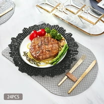 Miumaeov 24pcs 12.6in Charger Plates Round Plastic Reef Charger Plates Tableware Plate Dinner Plate