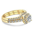 thumbnail image 2 of Pompeii 1 1/4Ct Diamond Cushion Halo Engagement Wedding Ring Set 10k Yellow Gold, 2 of 4