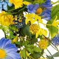 thumbnail image 5 of Northlight Daisy and Cosmos Floral Spring Wreath - 24" - Yellow and Blue, 5 of 6