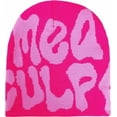 thumbnail image 2 of 3 Beanie Hat Slouchy Knitted Beanies Y2k Accessories Skull Caps Mea Culpa Graphic Bonnet Beanie Unisex One Size Fits All, 2 of 6