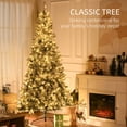 thumbnail image 4 of HOMCOM 7.5ft Snow Flocked Artificial Christmas Tree with Lights, 4 of 10