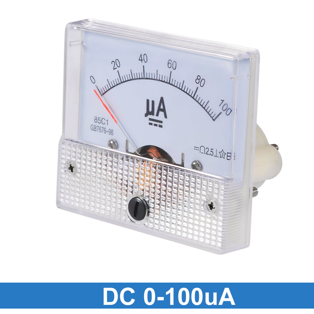 DC 100μA Analog Panel Ammeter ampmeter Gauge 85C1 Class 2.5 DC 0-100uA 