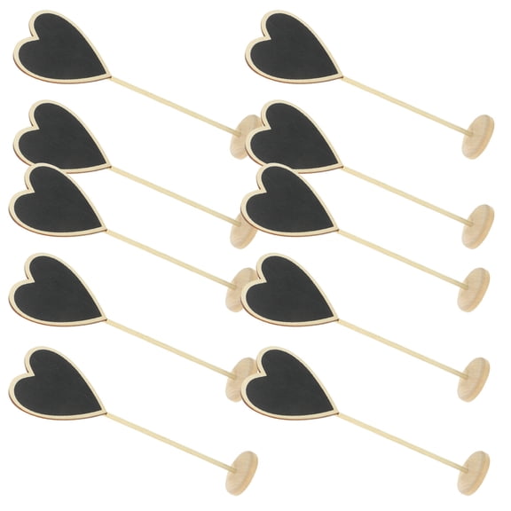 BESTYASH Black Wooden Heart Chalkboards, Home and Office Decor, Small Signage, Easy Wipe