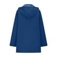 thumbnail image 6 of Women's Waterproof Rain Jacket Long Raincoat Hooded Zip Up Outdoor Lightweight Trench Coat Windbreaker Jacket with Pockets (M, Sky Blue), 6 of 6