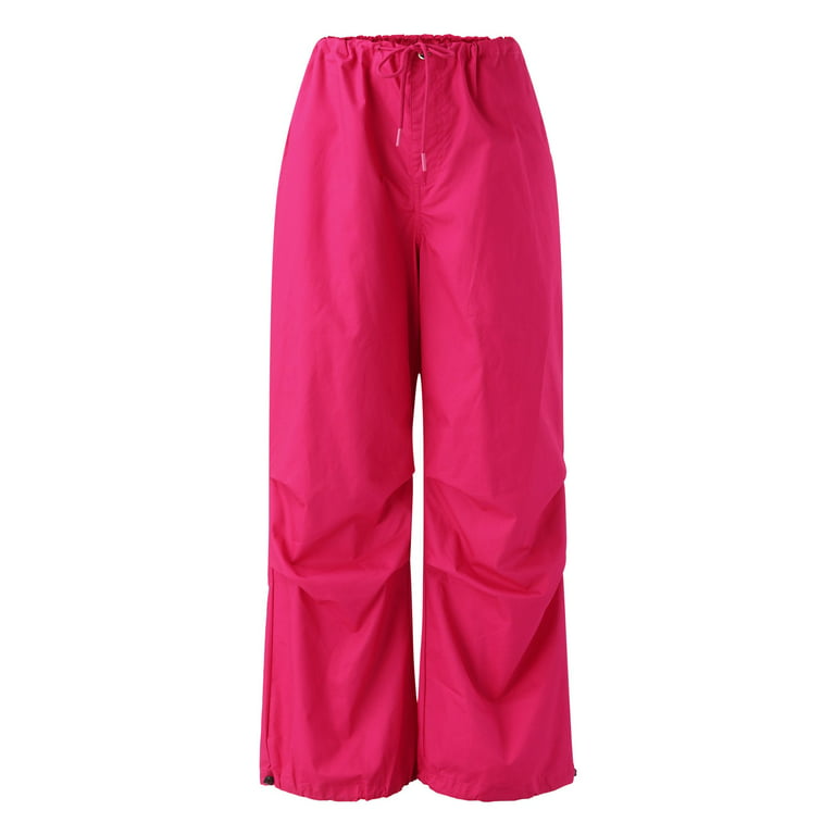 Aayomet Wide Leg Pants for Women 2023 Cargo Pants Woman Relaxed Fit Baggy  Clothes Black Two Piece Pants Outfits for Women Casual,Hot Pink XS