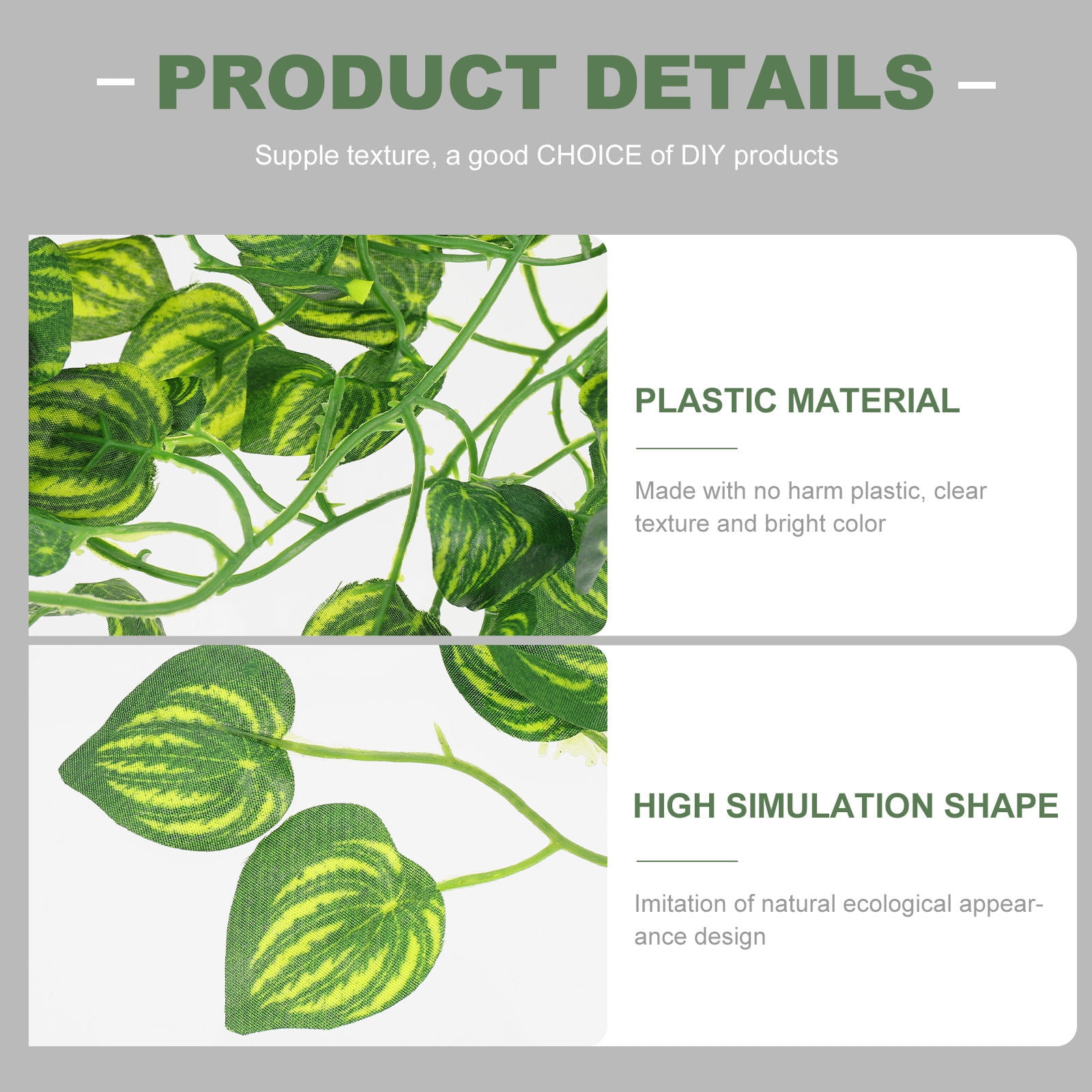 Vosarea Easy Install Terrarium Vine Plant Decoration for Tanks and Reptile Habitats, Natural Look Habitat Accessory