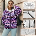 thumbnail image 6 of SCRAWLGOD Leopard Print Lightweight Hooded Zip Up Sweatshirt Women Oversized Hoodie Long Sleeve Ladies Hoodies Zip Front Soft Women Oversized Jacket Size 2XL for Park, 6 of 7