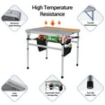 thumbnail image 4 of Adjustable Height Folding Table - 23.6" Square Lightweight Aluminum Outdoor Table with Carry Handle & Mesh Bag, for Camping, Grill, Picnic, Card Games (White), 4 of 6