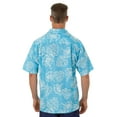 thumbnail image 3 of UZZI Mens Hawaiian Casual Button Down Short Sleeve Beach Surf Aloha Party Shirt, Aqua Leaf, Size: Medium, Uzzi Active Wear, 3 of 3