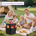 thumbnail image 4 of 17L Cleaning Caddy with Handle and 6 Pockets, Foldable Cleaning Supply Caddy, Portable Shower Caddy in 600D Oxford Fabric, Multifunctional Storage Basket for Camping, Gardening, Black, 4 of 9