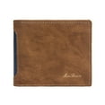 thumbnail image 1 of Fashion Color Blocking Short Wallet Men Leather Open Purse Multiple Card Slots Clutch Bag, 1 of 5