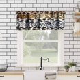 thumbnail image 4 of Wild Animals Print Curtain Valance for Window Leopard Zebra Skin Pattern Hunters Cabins Decor Rod Pocket Short Curtains Valance for Kitchen Living Room Bathroom Bedroom 54x18inch, 4 of 6