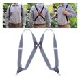 thumbnail image 2 of pitrice Bretelles Hommes Femmes en Forme de Y Bretelles Élastiques Réglables Ceinture Arrière Robuste Gris, 2 of 9