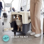SportPet Designs Airline Approved Plastic Dog Kennel with Wheels, Large