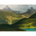 thumbnail image 2 of Bierstadt, Albert 32x25 Gold Ornate Wood Framed with Double Matting Museum Art Print Titled - Mountain landscape, 2 of 4