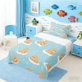 thumbnail image 3 of Manfei Cartoon Walrus Twin Sheet Sets for Kids Boys and Girls, Arctic Animal Print Bedding 3pcs, 1 Flat Sheet, 1 Fitted Sheet and 1 Pillowcase, 3 of 6