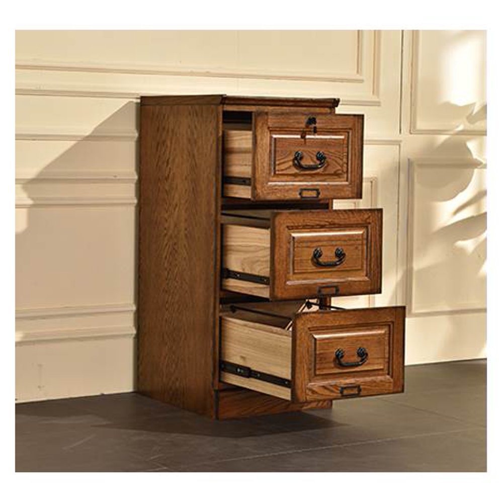 3Drawer File in Burnished Walnut Finish