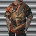 thumbnail image 2 of Wlylongift MenS Summer Animal Workout T Shirt Gym Bodybuilding Short Sleeve Hipster Tee Top, 2 of 5