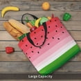 thumbnail image 5 of Hirioo Watermelon for Tote Bag for Women, Quilted Shoulder Bag with Zipper, Large Capacity Handbags for Casual, Travel, Work, 5 of 7