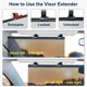 thumbnail image 5 of Extensor de parasol para auto Veharvim ajustable UV400 polarizado, 5 of 8
