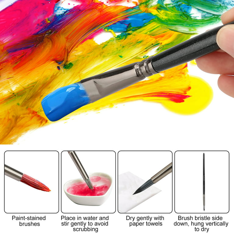 TSV 12 Pcs Paint Brush Set Artist Painting Brushes for Watercolor Acrylic Oil, Art Paintbrush, Round