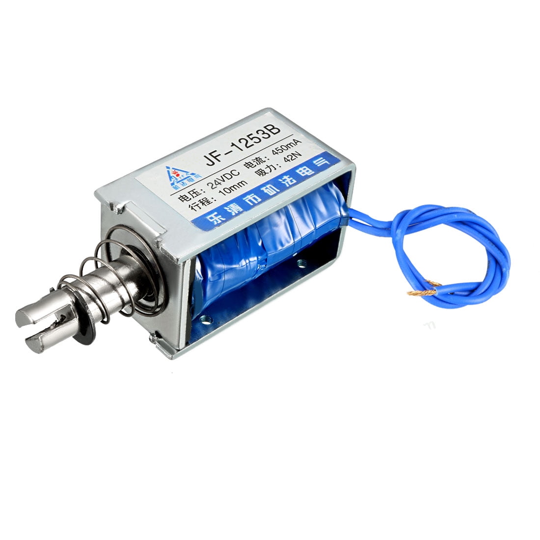 DC 24V 450mA 42N 10mm Pull Push Type Frame Linear Motion Solenoid