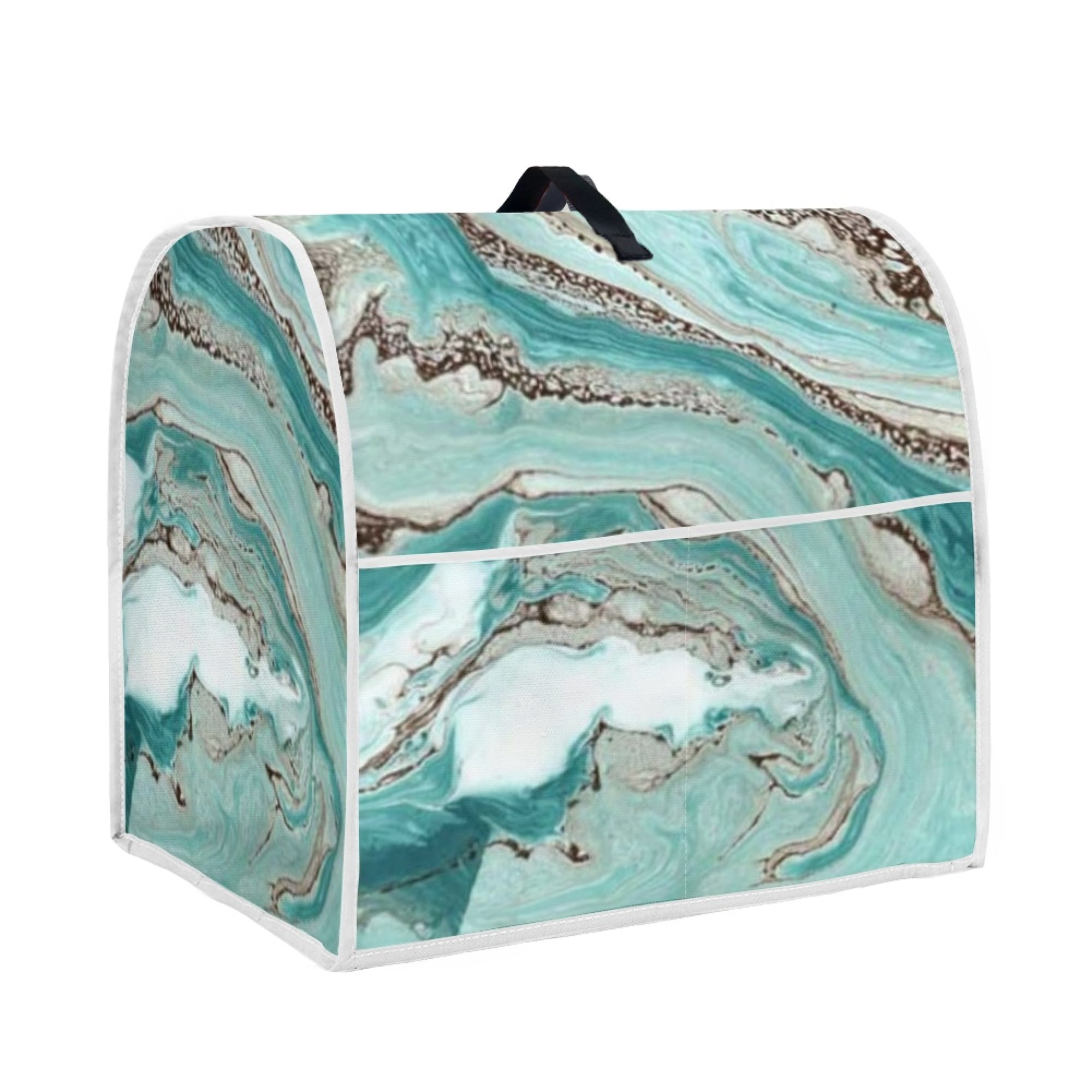 NETILGEN Marble Texture Print Blender Cover with Hook Top Handle Anti