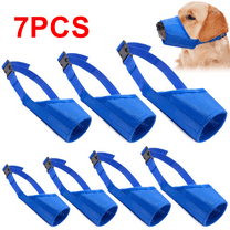 Dog Muzzle Suit 7 Pcs Muzzles for Biting Barking Chewing, Adjustable Dog Mouth Cover for Small Medium Large Dogs, Dog Muzzle for Grooming