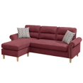 thumbnail image 2 of Paparika Red Color Polyfiber Reversible Sectional Sofa Set Chaise Pillows Plush Cushion Couch Nailheads My Lux Decor Round, 2 of 6