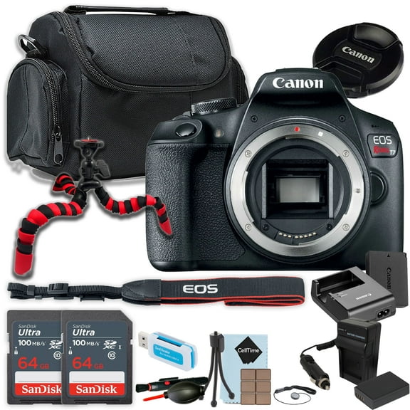 Canon EOS Rebel T7 DSLR Camera Body Only   2x 64GB SanDisk Ultra Memory Card   Camera Case   More (15pc Bundle) (International Version)