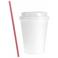 thumbnail image 1 of AME D'ESSENCE (300 PC) Combo 8 oz Paper Cups with Dome Lids and Bonus Stirrers Disposable Hot Cups White Coffee Cups, 1 of 4