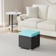thumbnail image 2 of JJUN Set of 2 Wicker Ottomans, Multipurpose Outdoor Furniture for Patio, Backyard, Additional Seating, Footrest, Side Table w/Storage, Removable Cushions - Black/Teal, 2 of 16