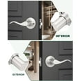 thumbnail image 3 of Poignée de Porte en Nickel Satiné Intérieur Levier de Porte de Passage en Nickel Brossé pour Hall et Garde-Robe Ensemble de Serrure de Porte Sans Clé Réversible pour Portes Côté Gauche Droit Levier Poignée Ensemble, 3 of 7