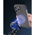 thumbnail image 3 of Magnetic Carbon Fiber Texture Case for iPhone 12, Compatible with Mag-Safe, Borderless Non-Frame Design, Ultra-Thin Lightweight Hard Case Cover for iPhone 12, Black, 3 of 8