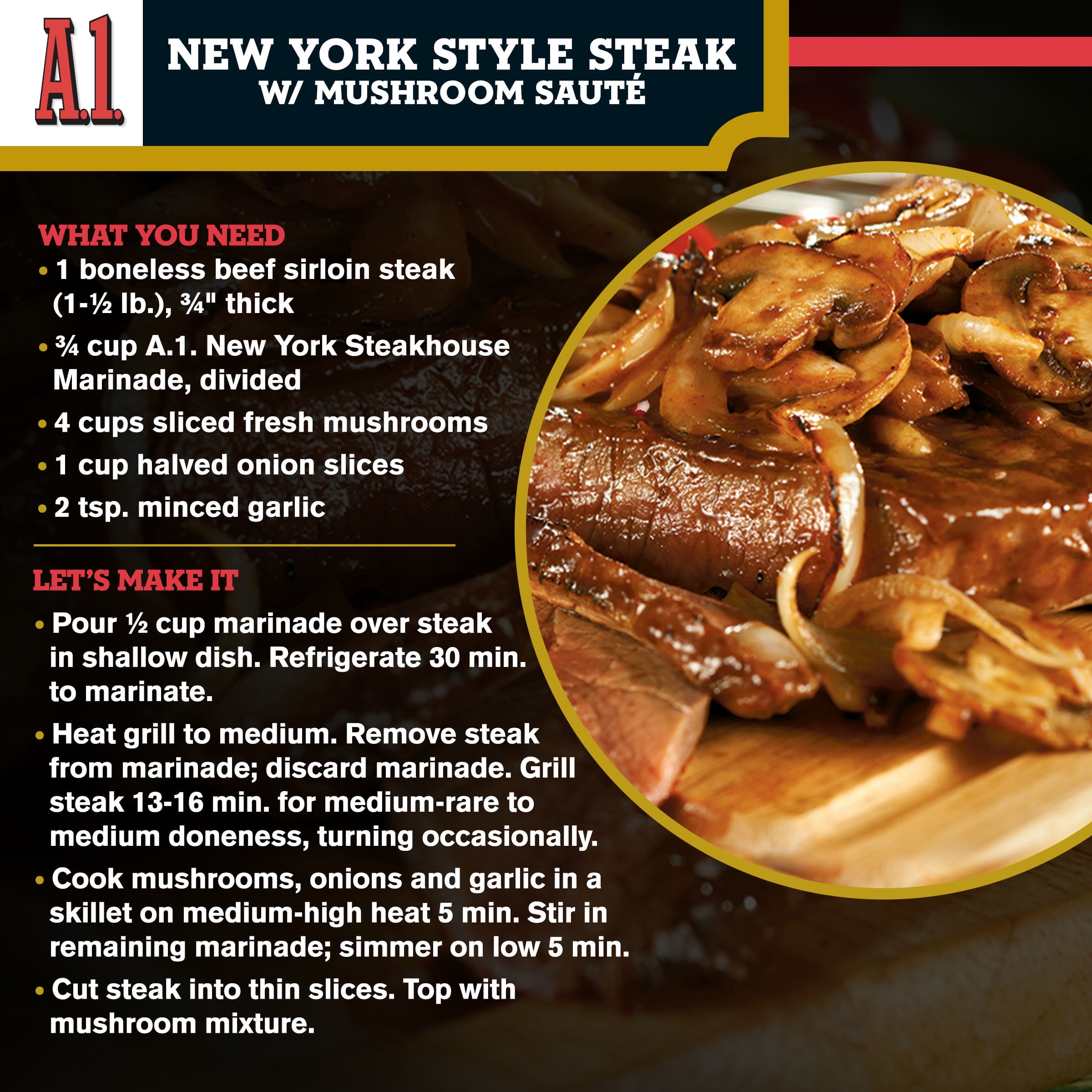 A.1. New York Steakhouse Marinade, 16 fl. oz. Bottle